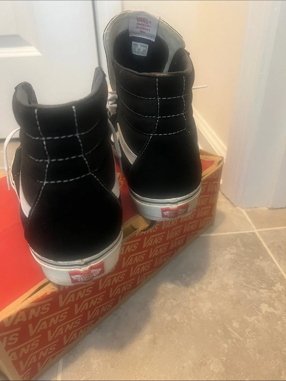 Vans Sk8-Hi Black and White High-Top Skate Sneakers